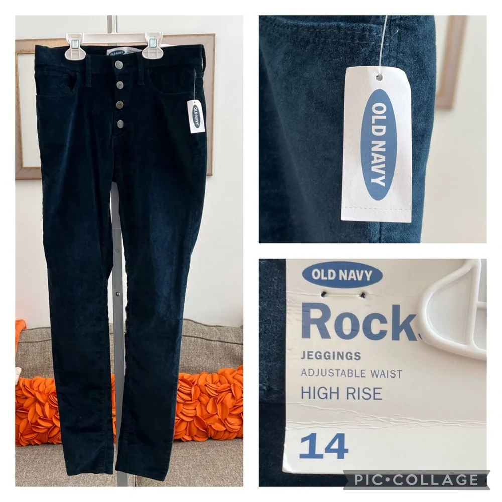 ❣️🆕Old Navy Rockstar Black Ivy High Rise Velvet Jeggings❣️